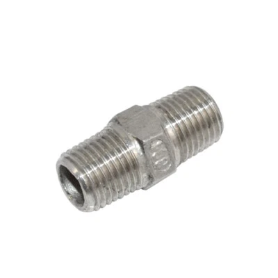 1/4“ inch Pipe Fitting Hex Nipple NPT 304 Stainless Steel Male x Male connector - Image 1 of 3