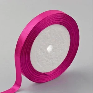 Bobina Di 22m Nastro Raso Fucsia 7mm Perline Scrap Creazione Gioielli - Foto 1 di 2