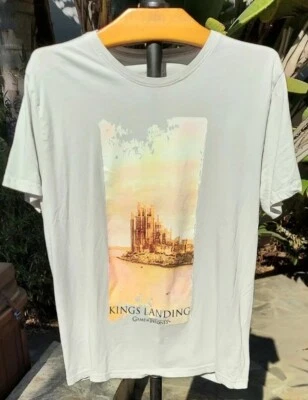 RARO! Camiseta GAME OF THRONES Desembarco del Rey Para Hombre Gris Claro Castillo Usada en Excelente Condición Talla XL Foto 1 de 4