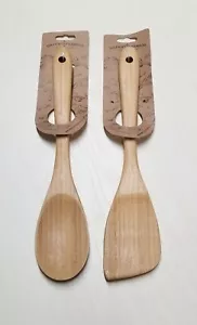 Wooden Spoon & Spatula for Cooking - Bamboo Wood Kitchen Tools Utensils 12" Long - Picture 1 of 2