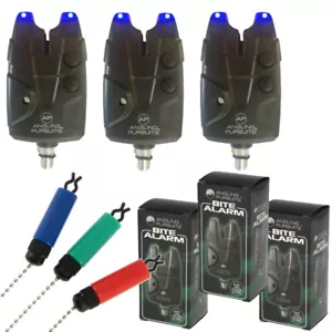 3 x Alarmas e Indicadores de Mordida JHA para Pesca de Carpa Impermeable Alarmas Negras - Imagen 1 de 5