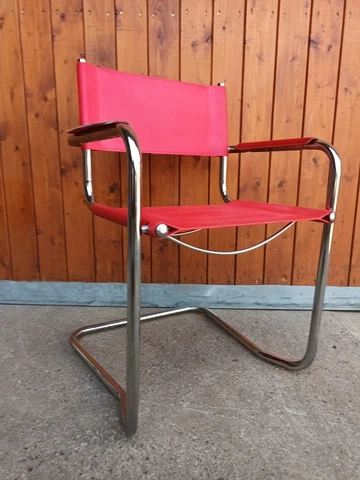 Chair Vintage Easy Chair Armchair Red Chrome 80er Recliner Chair 70er Cover