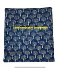 Indigo Blue Cotton Kantha Quilt Handblock Printed Bedding Bedspread Hippie Throw