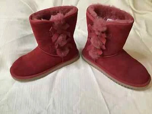 New Koolaburra Redish Suede Victoria UGG Boots Women's Size 8 w/Ribbons 1015874 - Picture 1 of 11