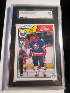 1983 BUTCH GORING O PEE CHEE HOCKEY CARD #7 SGC GRADED 84 NM 7 - Picture 1 of 2