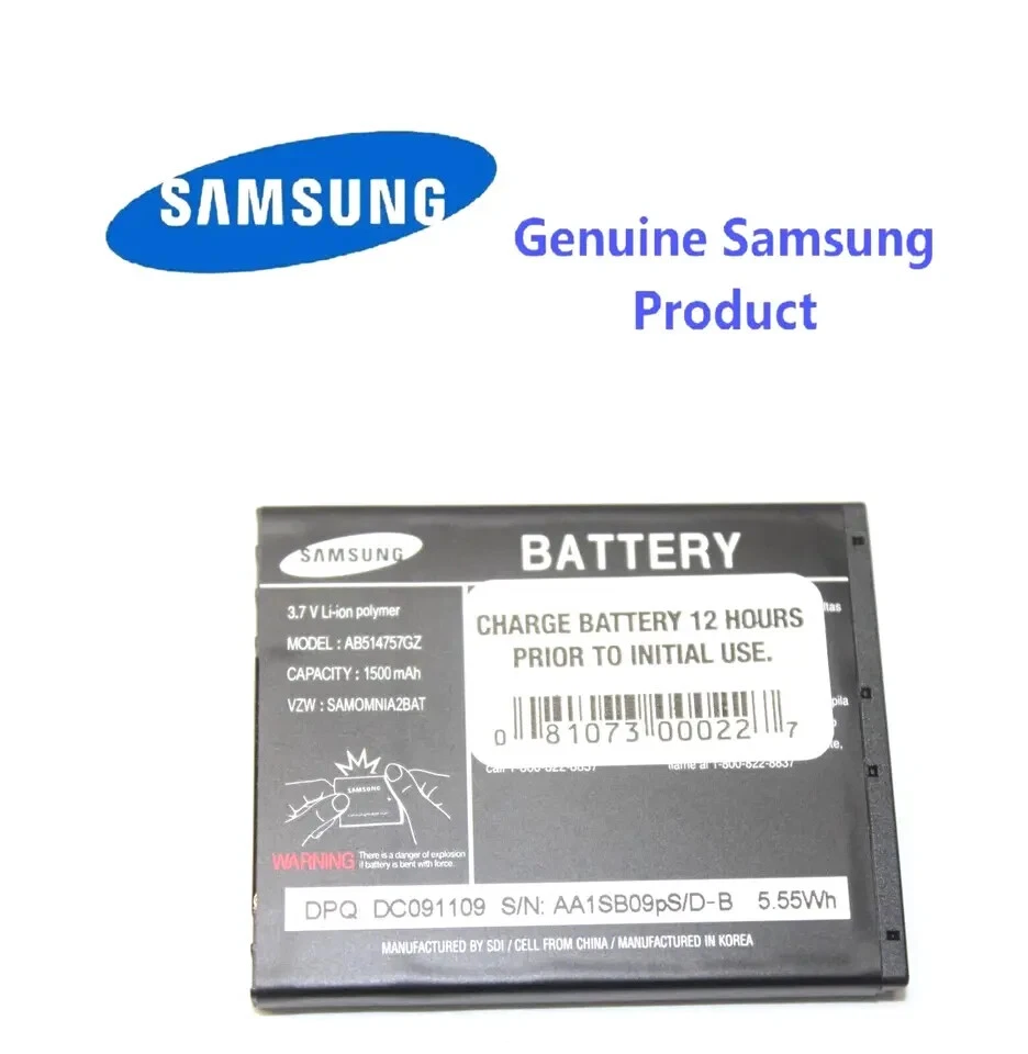 Batería de polímero de iones de litio de repuesto Samsung AB514757GZ 3,7 V 1500 mAh para SCH-i920 Foto 1 de 1