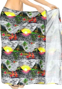 HAPPY BAY Womens Beach Sarong Pareo Summer Bathing Suit Wrap 78" X 39" Grey_AA38 - Picture 1 of 3