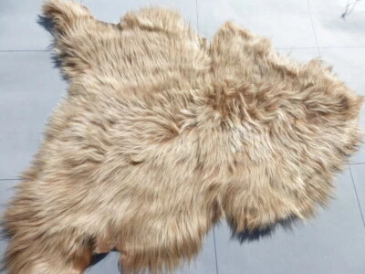 sheepskin leather hide Cream Tipped Camel Silky Toscana w/Distressed smooth back - Image 1 of 4