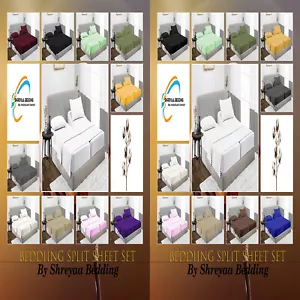 Set ideale lenzuola divise cotone egiziano taglia regina 5 pezzi tutti i colori a scelta TC - Foto 1 di 213