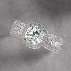 925 Silver Plated Ring Cubic Zircon Women Gorgeous Wedding Jewelry Sz 6-10