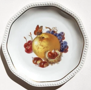 Rosenthal Perlrand Kuchenteller Obst Schmetterling Goldrand Teller Antik - Bild 1 von 9