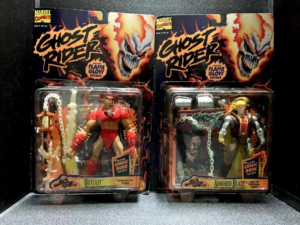 ToyBiz Ghost Rider Armored Blaze Light up Fire Action Figure Flame Glow B16