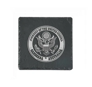 US Embassy Canberra, Australia Slate Coaster New - Picture 1 of 1