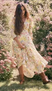 Love Shack Fancy Silk Blend Dress Sz 12 (L) - Picture 1 of 9