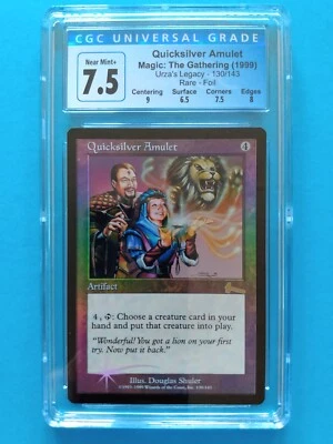 FOIL 🌈🔨☿ Quicksilver Amulet ☿🔨🌈 Urza's Legacy Vintage MTG | NM / NM+ CGC 7.5 - Image 1 of 2