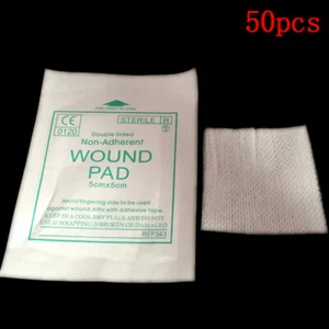 50 pcs gauze pad first aid waterproof wound dressing sterile medical gauze p _ou - Picture 1 of 12