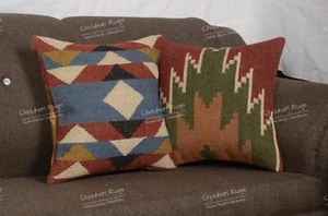 Set 2 Cuscino Turco Tessuto a Mano, Finzioni Marocchine, Fodere Cuscino Decorative - Foto 1 di 5