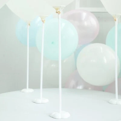 20 White 17-Inch tall Balloons Column Stand Sticks Holders Party Decorations - Image 1 of 4