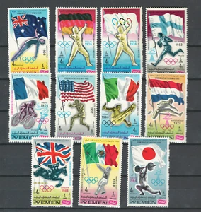 Yemen OLYMPICS COMMEMORATIVE & FLAGS SET MH STAMPS LOT (YEM 170) - Picture 1 of 1