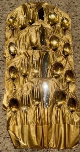 Lot of 24 National Stainless Gold Plated Flatware Japan - Picture 1 of 2