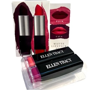 Ellen Tracy Matte Lipstick Duo In Plum Cava Full Size - Picture 1 of 2