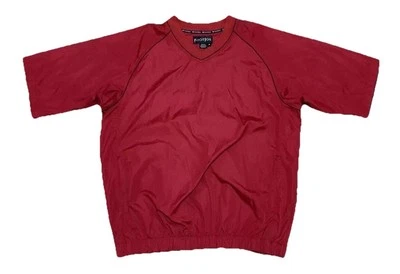 Footjoy Mens Short Sleeve Wind Shirt Golf Pullover Red Size Medium Windbreaker - Image 1 of 4