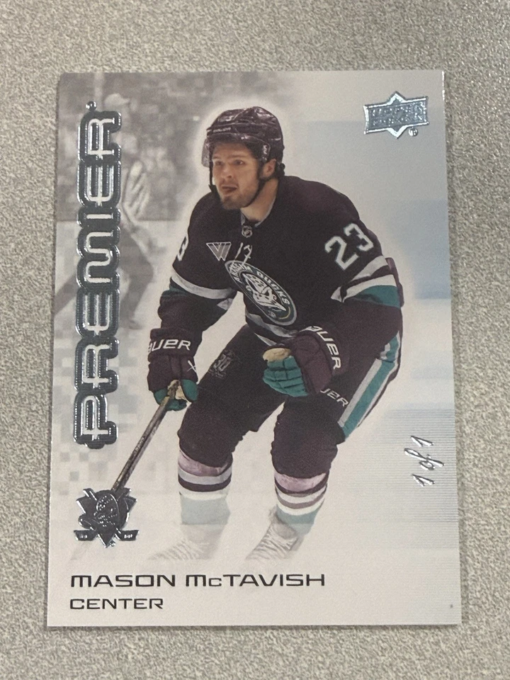 2024-25 Upper Deck Premier #23 Mason McTavish Platinum Blue 1/1 - Image 1 of 2