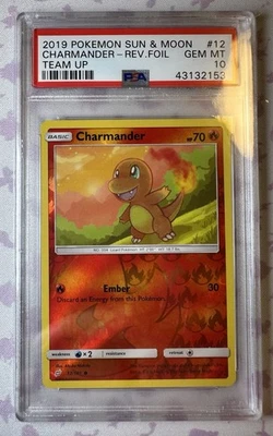 Pokemon Charmander Team Up Reverse Holo #12 PSA 10 Gem Mint - Image 1 of 2
