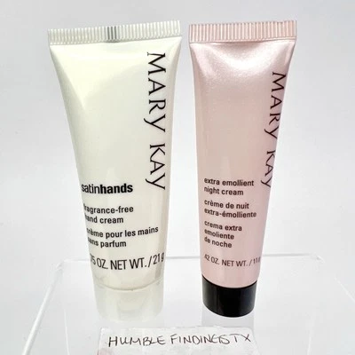 Mary Kay Extra Emollient Night Cream & Satin Hands .42oz Travel Mini Purse Size - Image 1 of 4