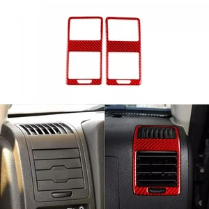 Red Carbon Fiber Dashboard Side Air Vent Outlet Cover Trim For Hummer H3 2006-10 - Picture 1 of 13