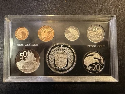 Juego de monedas de prueba de Nueva Zelanda 1972 (caja original) FBOX Foto 1 de 2