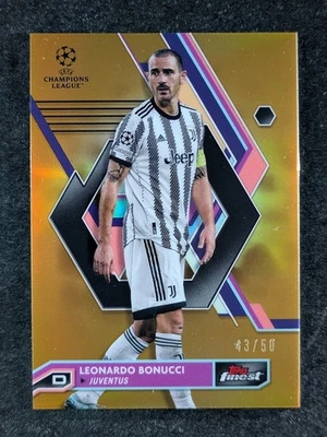 2022-23 Topps Finest UEFA LEONARDO BONUCCI 43/50 Gold Refractor Juventus #55 - Image 1 of 3