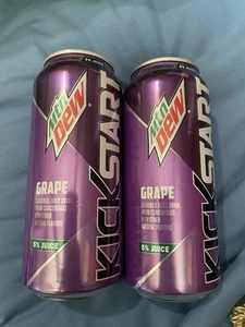 (2 lattine) Mountain Dew Kickstart uva lattine non aperte 16 oz, scadenza 28/04/25 - Foto 1 di 4