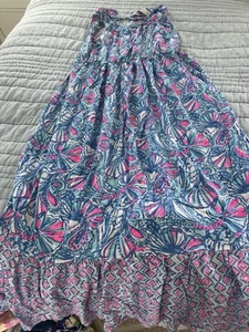 Lilly Pulitzer Girls Eclectic Target CinchedColorful Maxi Sleeveless Dress Sz XL - Picture 1 of 4