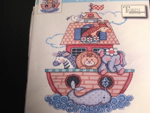 KIT DE EDREDÓN PUNTO DE CRUZ CONTADO BEBÉ TOBIN ARK NOAH NUEVO SIN EMBALAJE - Imagen 1 de 8