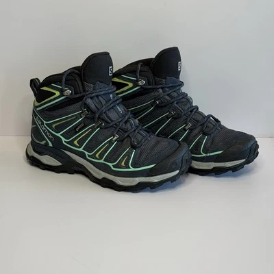Salomon X Ultra 2 Mid GTX Hiking Boots – Women’s Size 7 Blue/Green Gore-Tex - Image 1 of 4