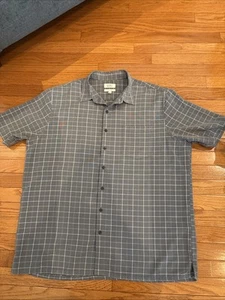 Croft & Barrow Short Sleeve Easy-Care Button-Up Gray Striped Shirt XL Preowned - Picture 1 of 7