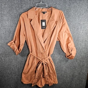 Fashion Nova Women’s Definitely Maybe Romper Size XL Long Sleeve Rust NWT - Picture 1 of 5