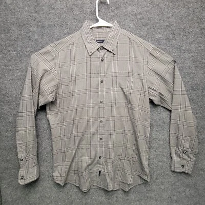 Camisa deportiva Zegna manga larga abotonada para hombre L negra gris a cuadros Foto 1 de 4