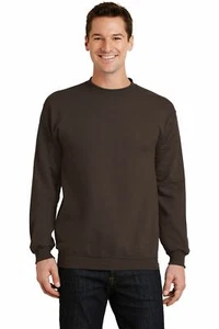 Port & Company Men's Long Sleeve Rib Knit Collar Crewneck Sweatshirt PC78 - Picture 1 of 57