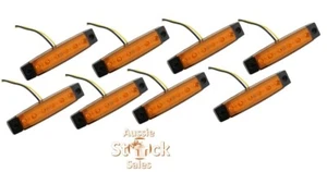 8x LED side clearance indicator lights orange truck trailer lamp 6 LED enclosed - Picture 1 of 9