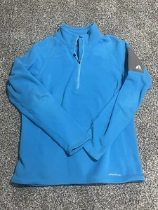 Felpa in pile Eddie Bauer First Ascent Polartec 1/4 zip blu donna L Large - Foto 1 di 5