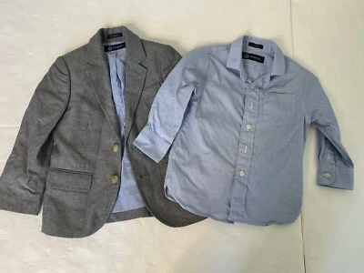 Crew Cuts Thompson Blazer и синий кнопка спереди длинным рукавом рубашка мальчиков sz S - Изображение 1 из 4