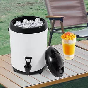 8L Insulated Beverage Dispenser Stainless Steel Cold/Hot Drink Dispenser White - Picture 1 of 10