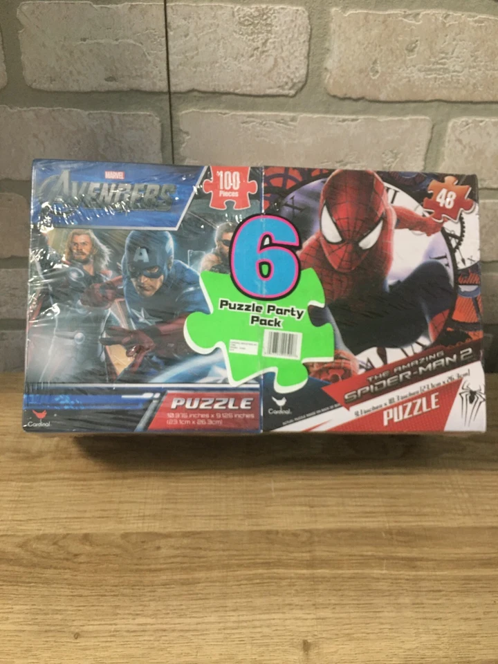 Cardinal Disney Marvel Star Wars Spiderman 6 Jigsaw Puzzle Party Pack 48 & 100pc