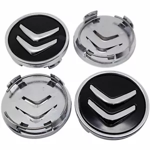 4 Tappi Coprimozzo Nero Per Citroen C1 C3 C4 C5 C6 DS3 60mm Fregi CERCHI in Lega - Zdjęcie 1 z 4
