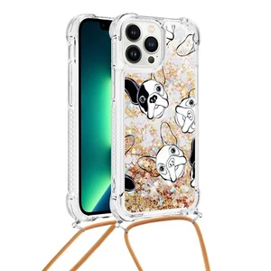 Crossbody Lanyard Quicksand Cool Dog Hot Shockproof Back Case For Various Phone - Picture 1 of 7