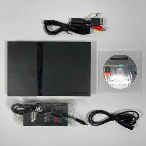 Sony PlayStation 2 Slimline PS2 Slim Black + Cables and a Game - Imagen 1 de 4