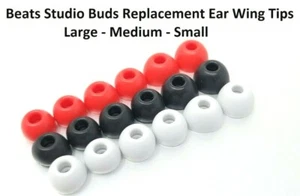 Puntas para oídos de silicona para auriculares inalámbricos verdaderos Beats Studio Buds rojo blanco negro - Imagen 1 de 4