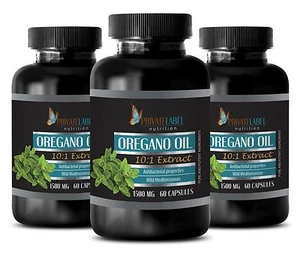 Weight Loss Support Pills - Oregano Oil 1500mg - Anti Aging - 180 Capsules 3 Bot - Picture 1 of 12